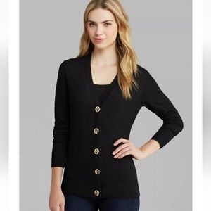 Tory Burch Black/Silver Simone Cardigan